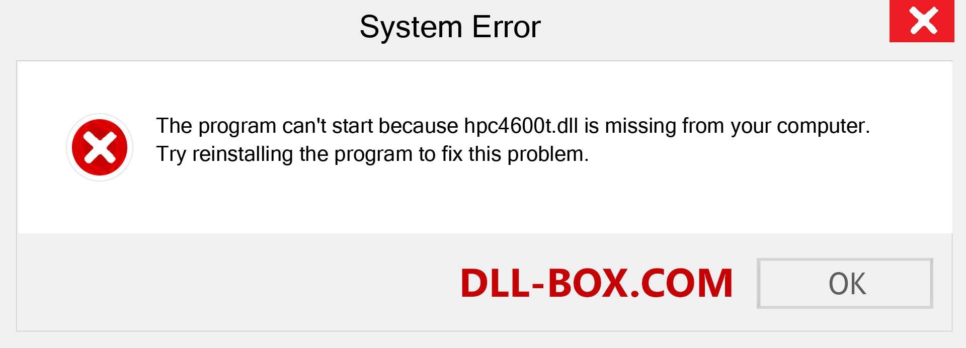  hpc4600t.dll file is missing?. Download for Windows 7, 8, 10 - Fix  hpc4600t dll Missing Error on Windows, photos, images
